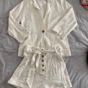 Free people linen shorts/blazer set